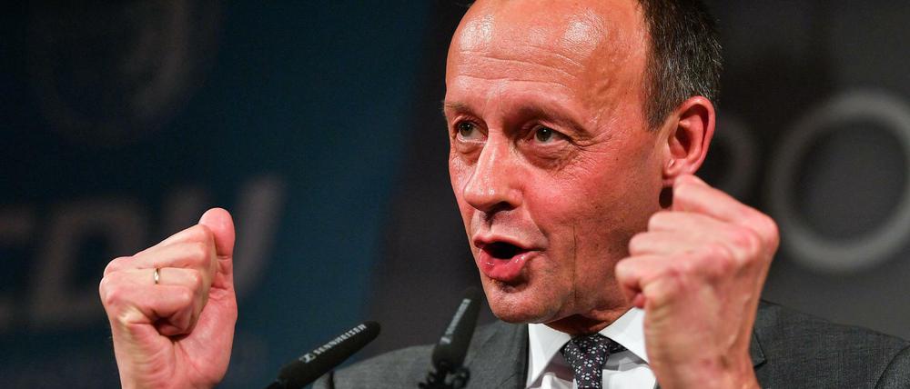 Friedrich Merz spricht beim politischen Aschermittwoch des thüringischen Landesverbandes der CDU in Apolda.