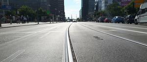 Auf diesen Gleisen in der Leipziger Straße ist noch nie ein Zug gefahren. 