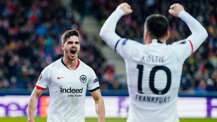 Filip Kostic (r.) und André Silva waren ein gutes Gespann am Freitagabend.