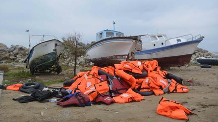 Nach der Ankunft auf Chios. Die Aufnahme stammt aus dem Jahr 2016.