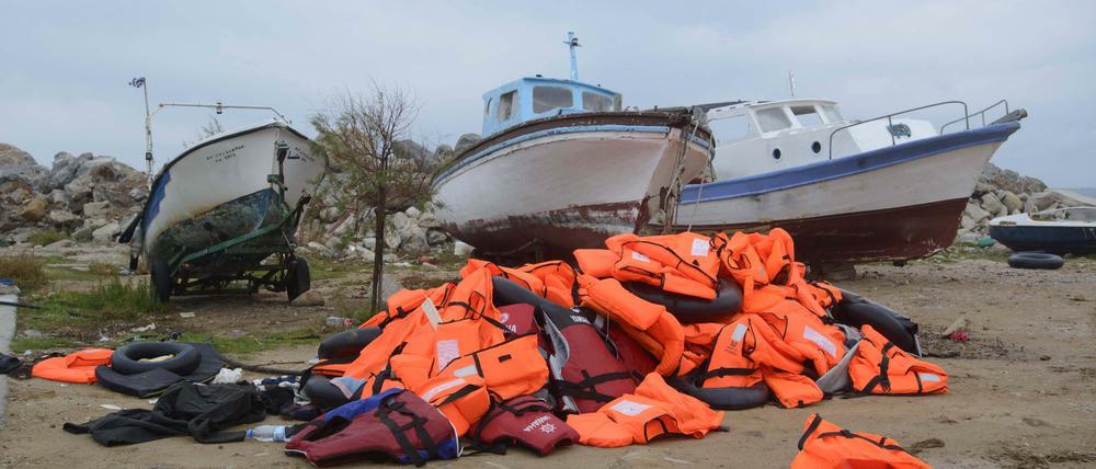 Nach der Ankunft auf Chios. Die Aufnahme stammt aus dem Jahr 2016.