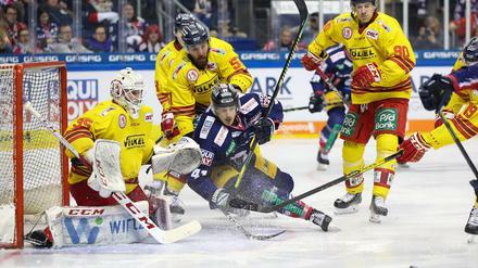 Der eine kommt, der andere geht. Mathias Niederberger (links) wird neue Nummer eins der Eisbären, Louis-Marc Aubry verlässt den Verein. 