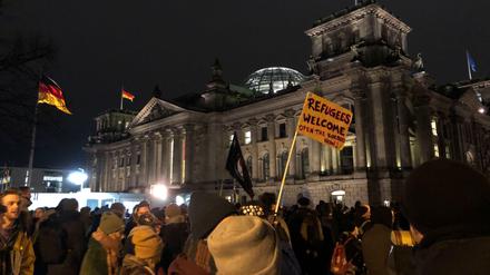 Die Demonstration im Regierungsviertel. 
