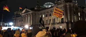 Die Demonstration im Regierungsviertel. 