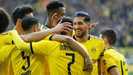 Jubel, Trubel, Heiterkeit: Der BVB feiert einen Sieg.