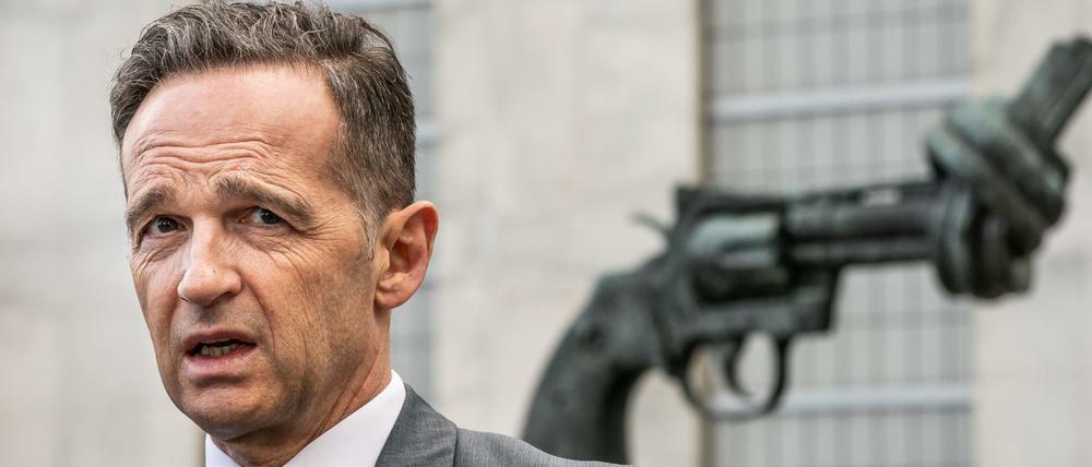 Der deutsche Außenminister Heiko Maas (SPD) vor dem Hauptquartier der UN in New York.