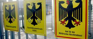 Der Eingang des Amtes für den Militärischen Abschirmdienst (MAD) in Köln.