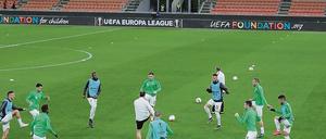 Nichts zu sehen. Zum Europa-League-Spiel zwischen Inter Mailand und Ludogorets durften wegen der Ansteckungsgefahr keine Zuschauer ins Stadion. Foto: Reuters