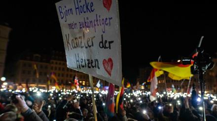 Pegida-Aufmarsch am 17. Februar in Dresden.