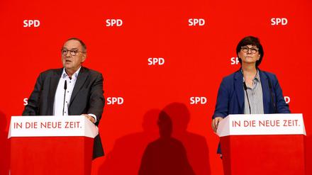 Die SPD-Vorsitzenden Norbert Walter-Borjans und Saskia Esken.