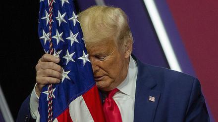 US-Präsident Donald Trump bei einem Treffen von Konservativen in National Harbor, Maryland 