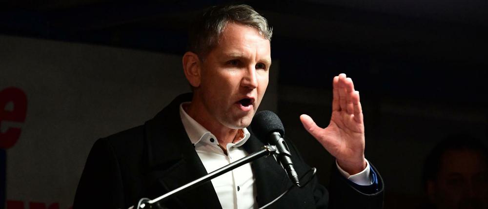 Björn Höcke spricht bei Pegida in Dresden.