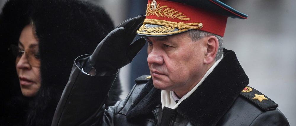 Auch er soll sanktioniert werden: Russlands Verteidigungsminister Sergei Schoigu sei für Kriegsverbrechen in Syrien verantwortlich, sagen Bundestagsabgeordnete.