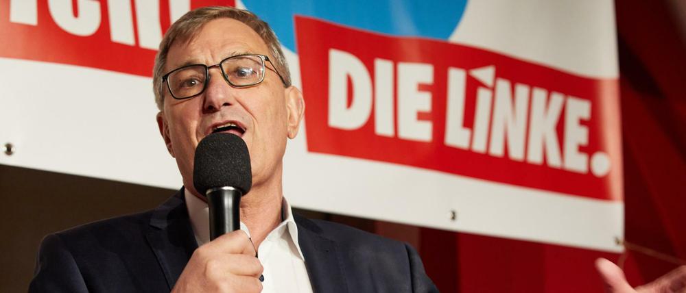 Parteivorsitzenden Bernd Riexinger (Die Linke) spricht zu Parteianhängern (Archivbild)