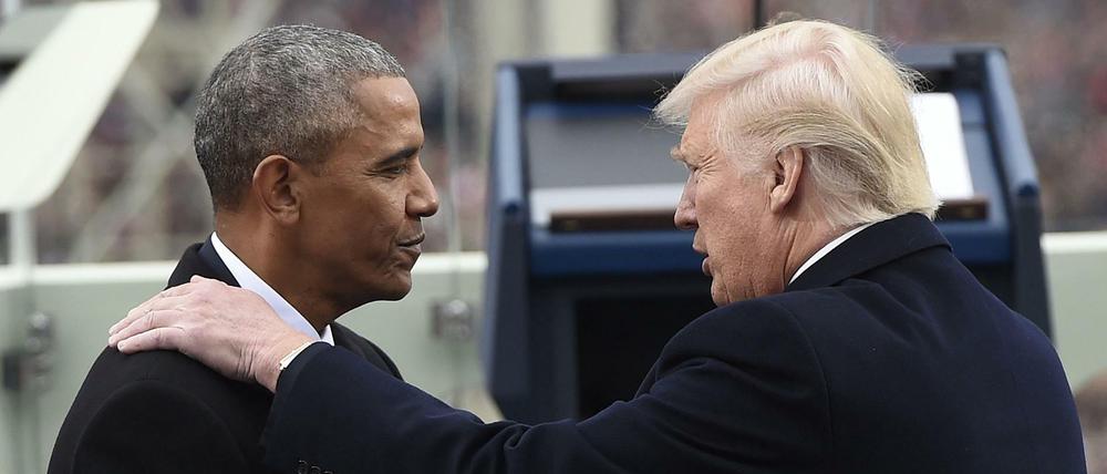 Washington, 20. Januar 2017: Donald Trump und sein Vorgänger Barack Obama bei der Amtseinführung Trumps
