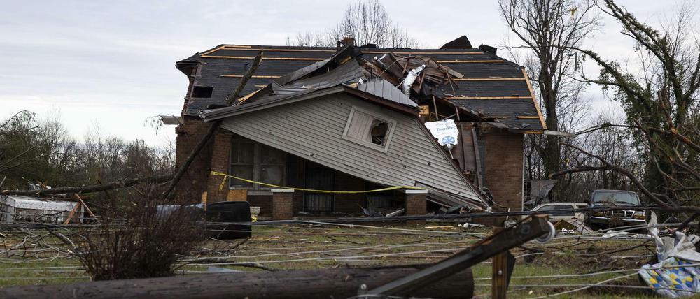 Zertrümmert: ein Haus in der Nähe von Nashville.