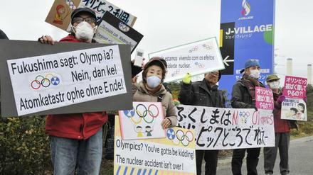 Die Protestbewegung gegen Olympische Wettkämpfe in Fukushima ist noch klein.