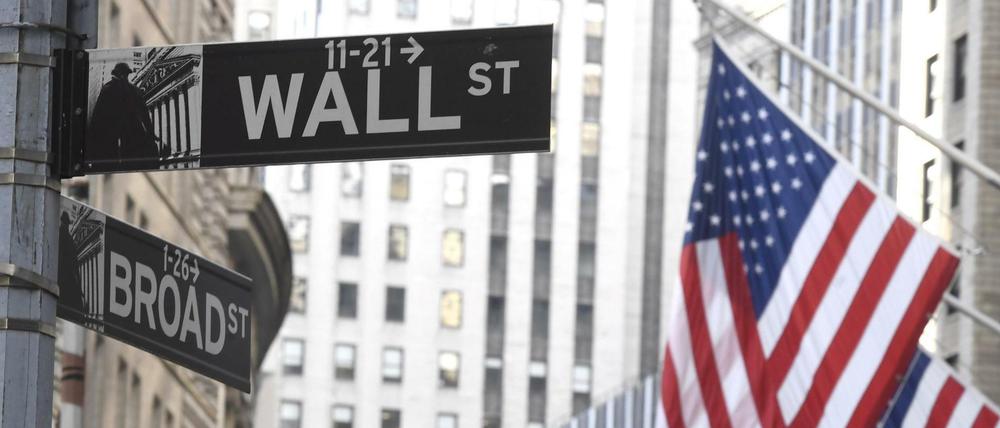 Die Wall Street in New York.