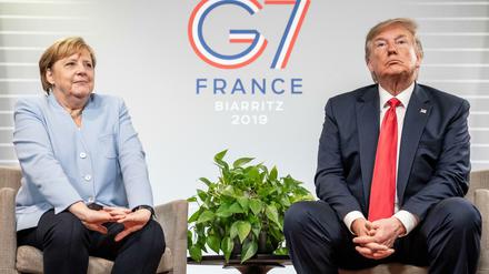 Abgekühltes Verhältnis: Bundeskanzlerin Angela Merkel und US-Präsident Donald Trump, hier beim G7-Gipfel in Frankreich. 