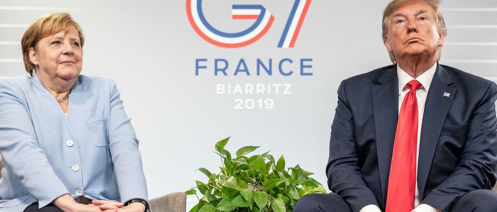 Abgekühltes Verhältnis: Bundeskanzlerin Angela Merkel und US-Präsident Donald Trump, hier beim G7-Gipfel in Frankreich. 