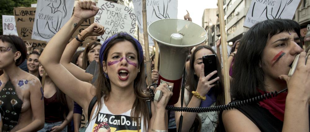 Protest zum internationalen Frauentag in Uruguay