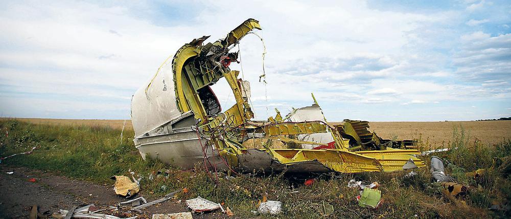 Das Wrack der Maschine MH17, die in der Ostukraine abstürzte.