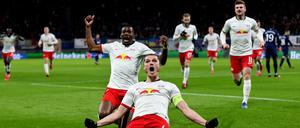 Rutsch ins Glück. Marcel Sabitzer brachte Leipzig in Führung.