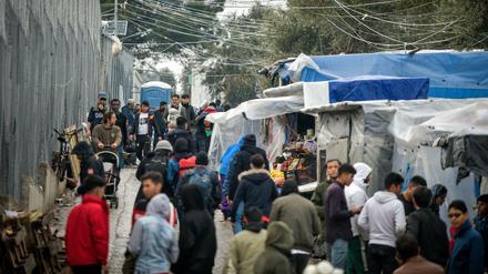 Momentaufnahme aus dem Flüchtlingslager Moria auf der griechischen Insel Lesbos.