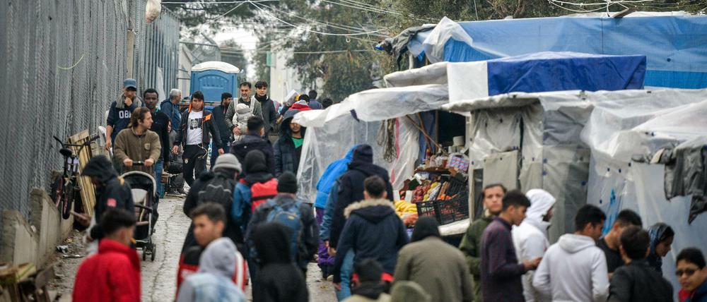 Momentaufnahme aus dem Flüchtlingslager Moria auf der griechischen Insel Lesbos.