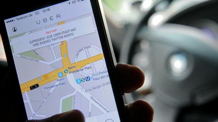 Die Fahrdienst-App von "Uber".