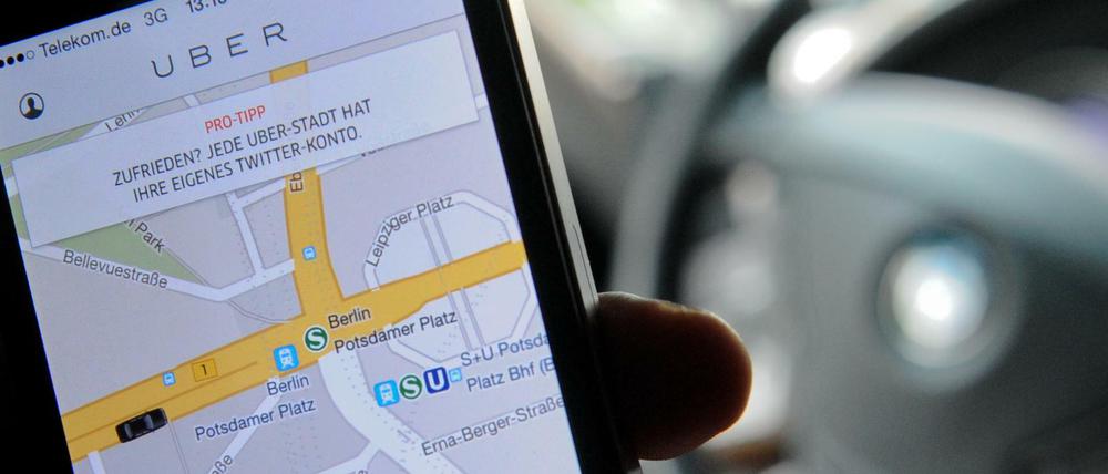 Die Fahrdienst-App von "Uber".
