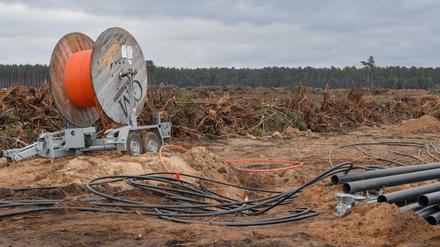 Das Gelände der künftigen Tesla Gigafactory in Grünheide.