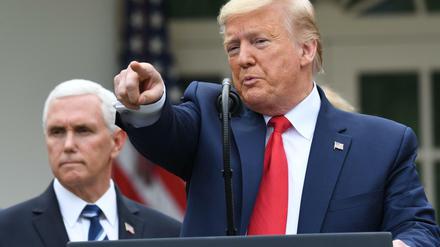 US-Präsident Donald Trump und sein Vize Mike Pence am Freitag im Rosengarten des Weißen Hauses.