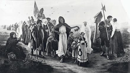 Der Berliner Künstler Gustav Spangenberg (1828-1891) verlor zwei seiner Kinder bei der Cholera-Epidemie. Sein Ölgemälde „Der Zug des Todes“ stammt von 1876. 