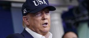 US-Präsident Donald Trump am Samstag bei einer Pressekonferenz im Weißen Haus. 
