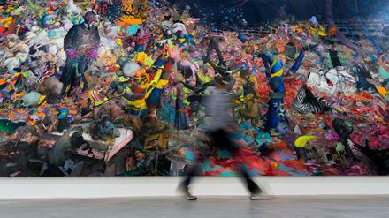 Ein Werk des Künstlers Jonas Burgert in der Ausstellung „Zeitlaich“ der Galerie Blain Southern beim Gallery Weekend 2017.