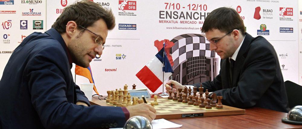 Maxime Vachier-Lagrave (rechts) war bisher oft ganz nah dran, hat den Sprung nach ganz oben aber immer knapp verpasst.