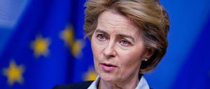 EU-Kommissionspräsidentin Ursula von der Leyen bei einer Pressekonferenz am 10.03.2020 in Brüssel.