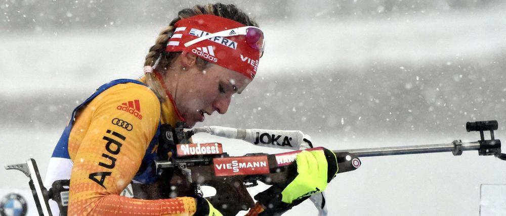 Nur beim Schießen klemmte es hier und da mal bei Denise Herrmann. 