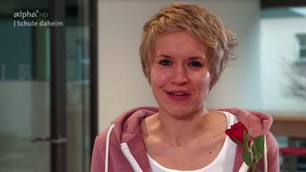 Bildungsfernsehen auf Augenhöhe. Vera Cornette erklärt für "alpha Lernen" die Sinnesorgane des Menschen. 