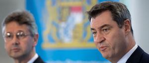 Der bayerische Ministerpräsident Markus Söder bei einer Corona-Pressekonferenz.