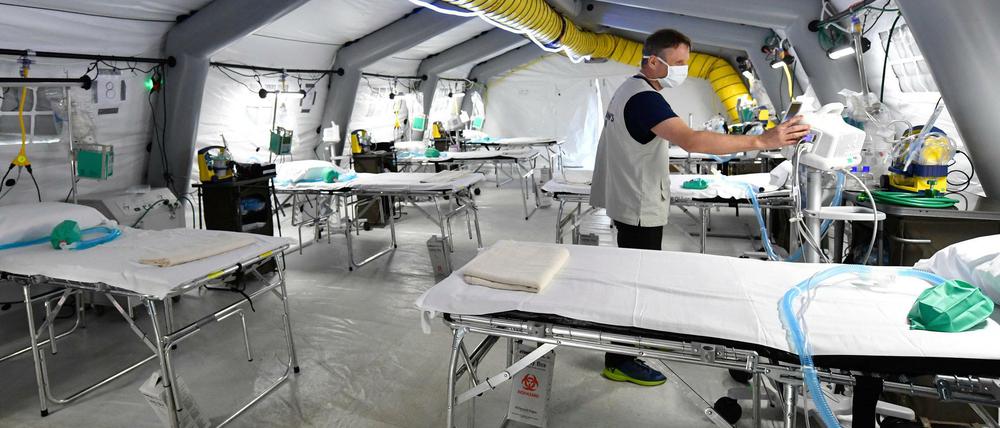 Krankenhaus neuen Typs: In Cremona wurde ein Feldlazarett aufgebaut, um die vielen Corona-Kranken behandeln zu können.