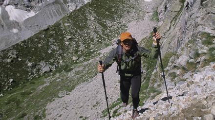 Extremsportler: Simone Moro beim Bergsteigen in den italienischen Alpen.