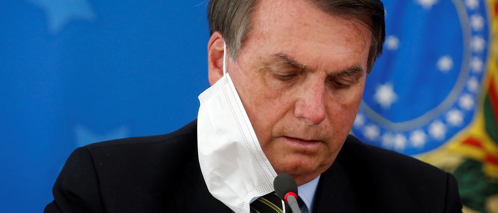 Jair Bolsonaro während einer Pressekonferenz in dieser Woche.