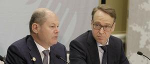 Schwarze Null war früher: Bundesfinazminister Olaf Scholz hier mit Bundesbankpräsident Jens Weidmann.