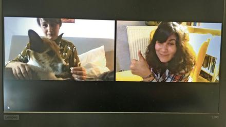Anja Rützel (links) und Jasmin Schreiber während ihrer gemeinsamen Onlinelesung.