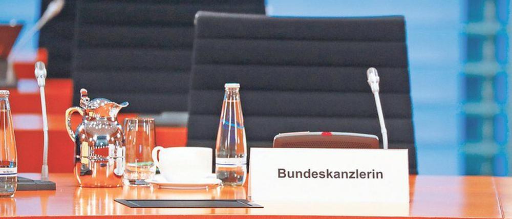 Vorsichtshalber blieb der Stuhl der Kanzlerin am Montag leer.