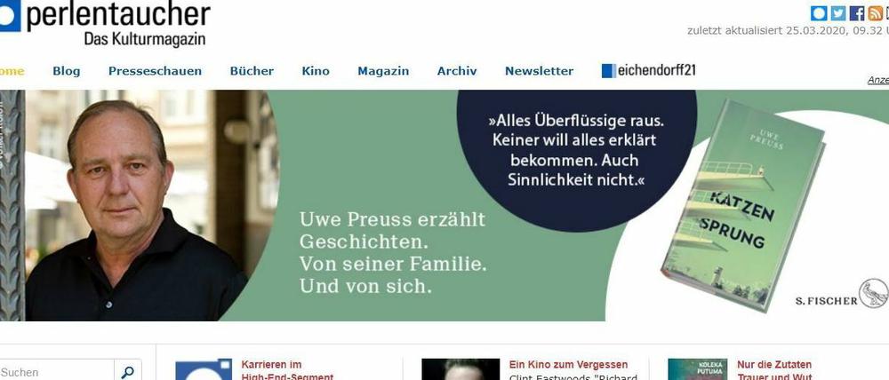 Das Online-Kulturmagazin perlentaucher.de
