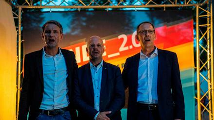 Die drei „Flügel“-Freunde Björn Höcke, Andreas Kalbitz und Jörg Urban. 