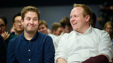 Juso-Chef Kevin Kühnert (links) und der JU-Vorsitzende Tilman Kuban.
